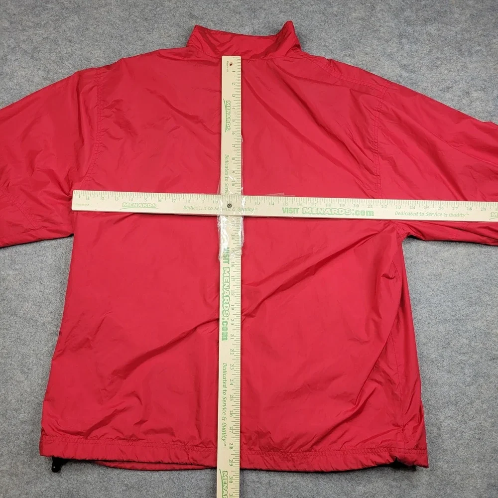 Vintage Adidas Jacket Mens Large Red Full Zip Track 3 Stripes‎ Windbreaker 2000s